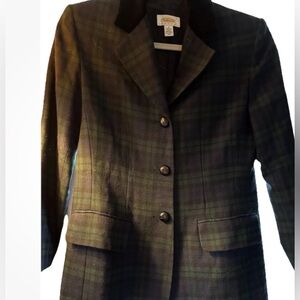 Talbot’s Petite Lined Wool Tartan Plaid Blazer size 2